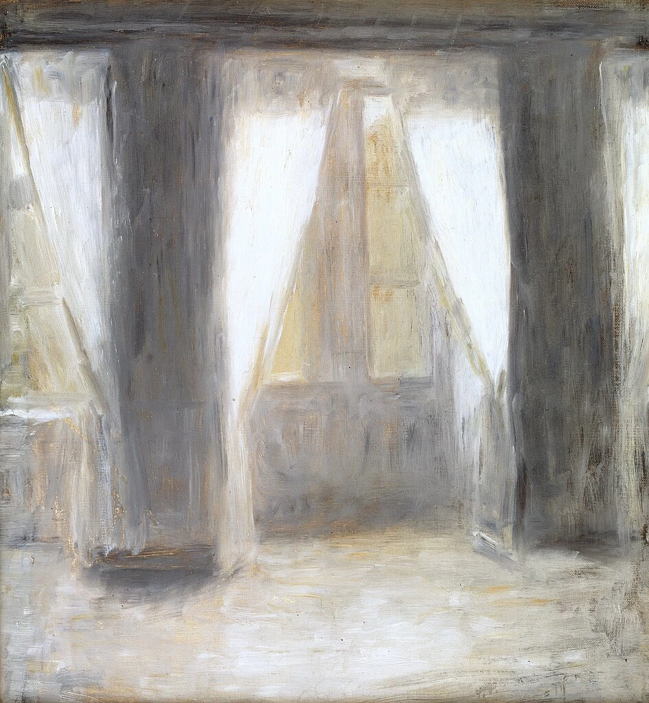 Vilhelm Hammershøi - Il soggiorno di Frederiksberg Allé, 1887, Statens Museum for Kunst